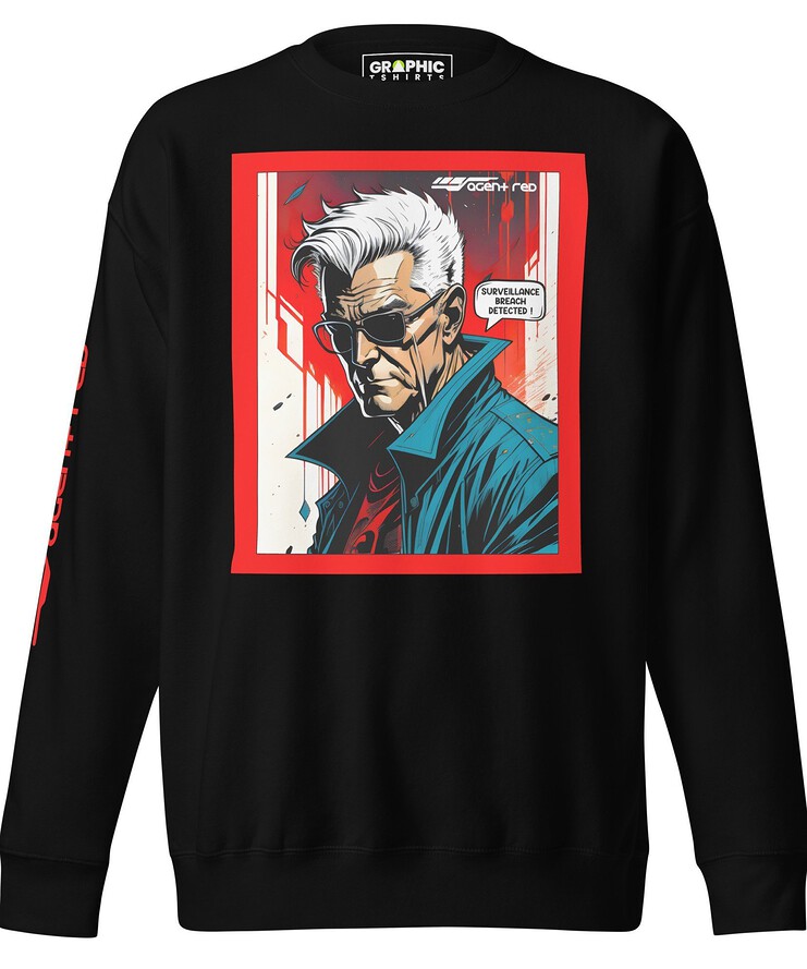 Unisex Premium Sweatshirt - Agent Red Cyberpunk Series v.11 | Sweatshirt | Buy Online | GRAPHIC T-SHIRTS