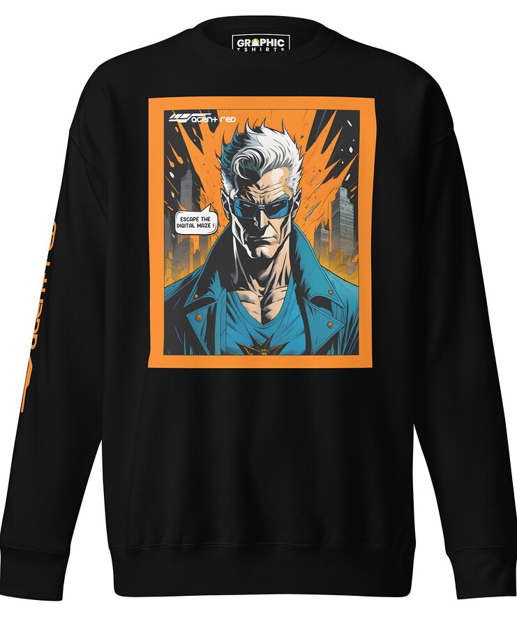 Unisex Premium Sweatshirt - Agent Red Cyberpunk Series v.10 | Sweatshirt | Buy Online | GRAPHIC T-SHIRTS
