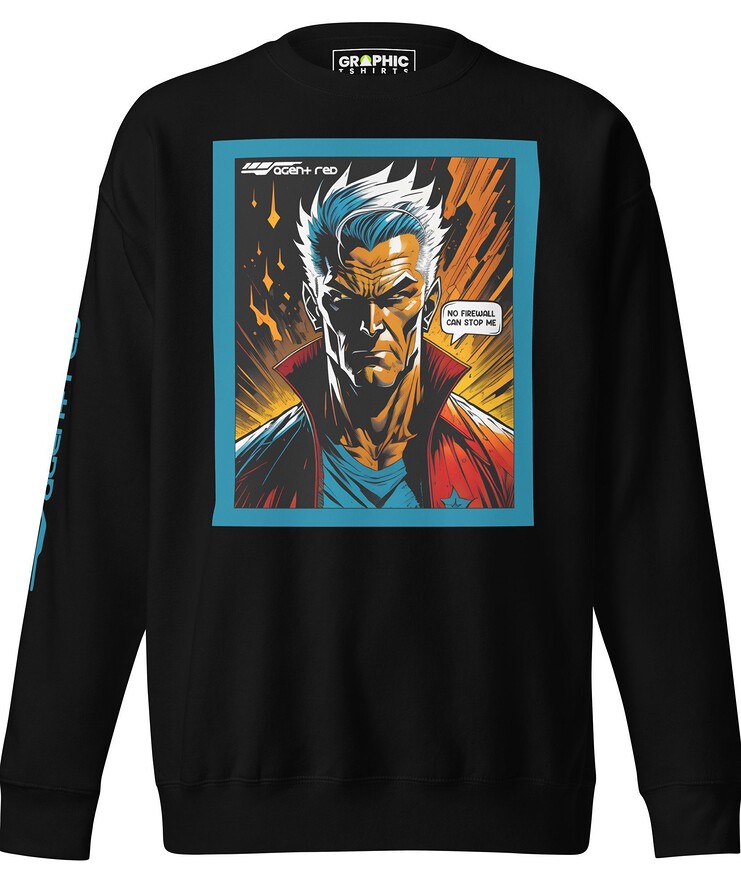 Unisex Premium Sweatshirt - Agent Red Cyberpunk Series v.9 | Sweatshirt | Buy Online | GRAPHIC T-SHIRTS