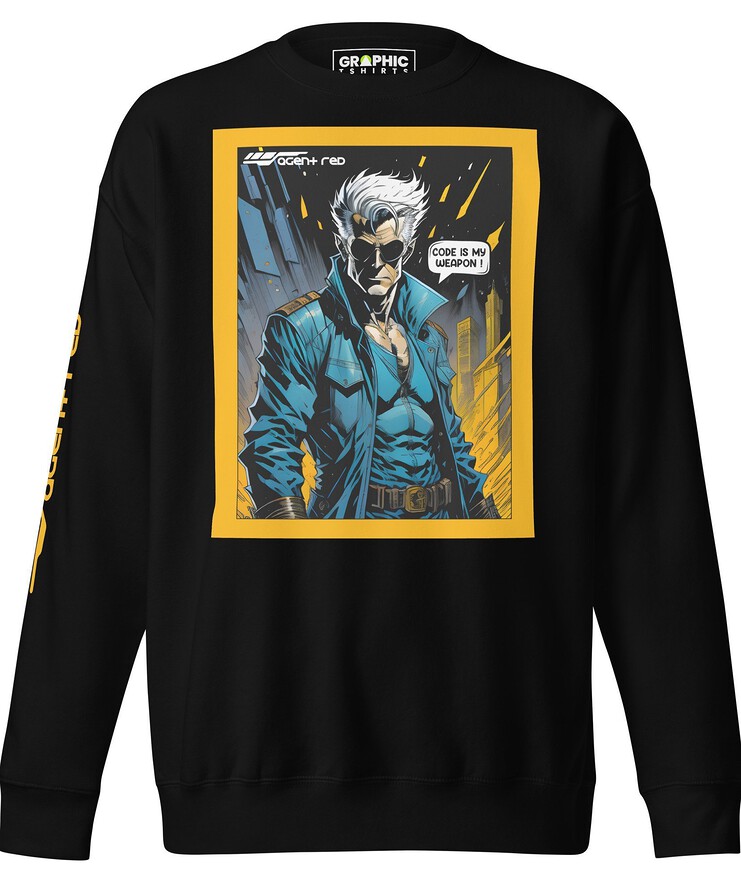 Unisex Premium Sweatshirt - Agent Red Cyberpunk Series v.8 | Sweatshirt | Buy Online | GRAPHIC T-SHIRTS