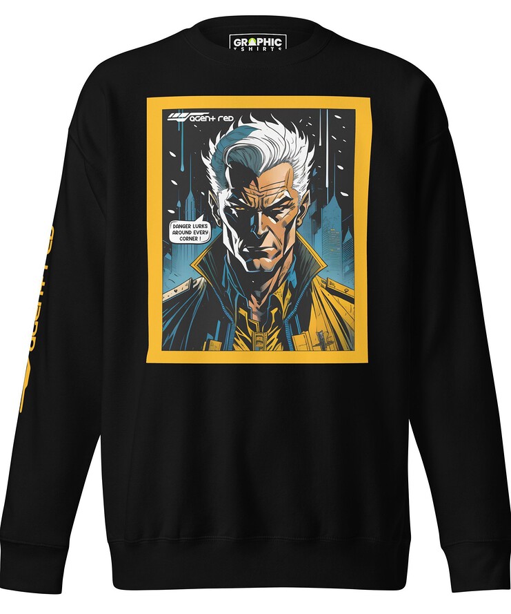 Unisex Premium Sweatshirt - Agent Red Cyberpunk Series v.4 | Sweatshirt | Buy Online | GRAPHIC T-SHIRTS
