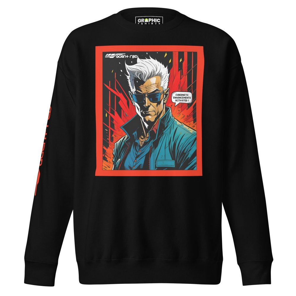 Unisex Premium Sweatshirt - Agent Red Cyberpunk Series v.3 — GRAPHIC T-SHIRTS