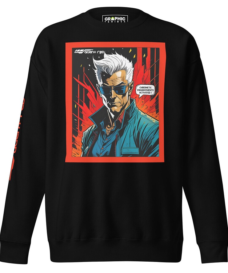 Unisex Premium Sweatshirt - Agent Red Cyberpunk Series v.3 | Sweatshirt | Buy Online | GRAPHIC T-SHIRTS