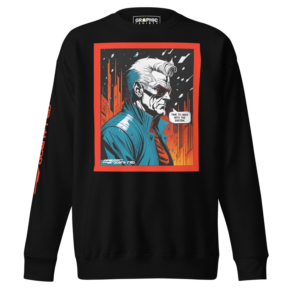 Unisex Premium Sweatshirt - Agent Red Cyberpunk Series v.1 — GRAPHIC T-SHIRTS