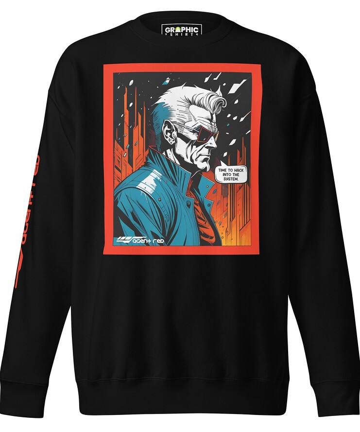 Unisex Premium Sweatshirt - Agent Red Cyberpunk Series v.1 | Sweatshirt | Buy Online | GRAPHIC T-SHIRTS