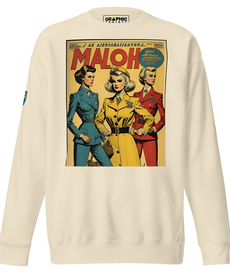 Unisex Premium Sweatshirt - Swedish Vintage Fashion Series v.39 | Sweatshirt | Buy Online | GRAPHIC T-SHIRTS