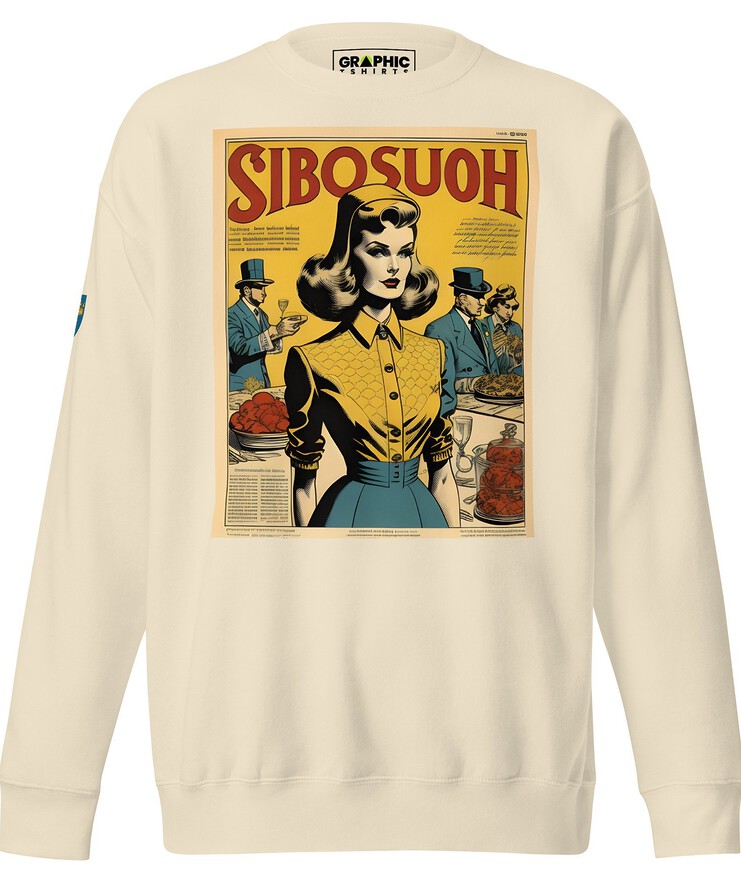 Unisex Premium Sweatshirt - Swedish Vintage Fashion Series v.34 | Sweatshirt | Buy Online | GRAPHIC T-SHIRTS