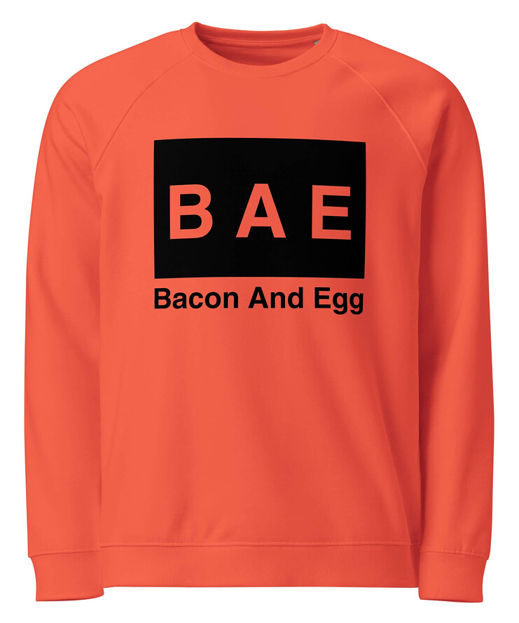 Unisex Organic Raglan Sweatshirt - BAE Bacon And Egg | Sweatshirt | Buy Online | GRAPHIC T-SHIRTS