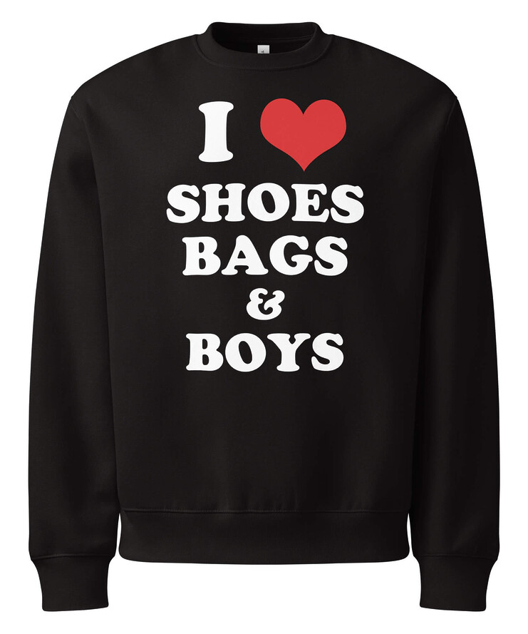 Oversized Heavyweight Sweatshirt - I Love Shoes Bags And Boys | Sweatshirt | Buy Online | GRAPHIC T-SHIRTS
