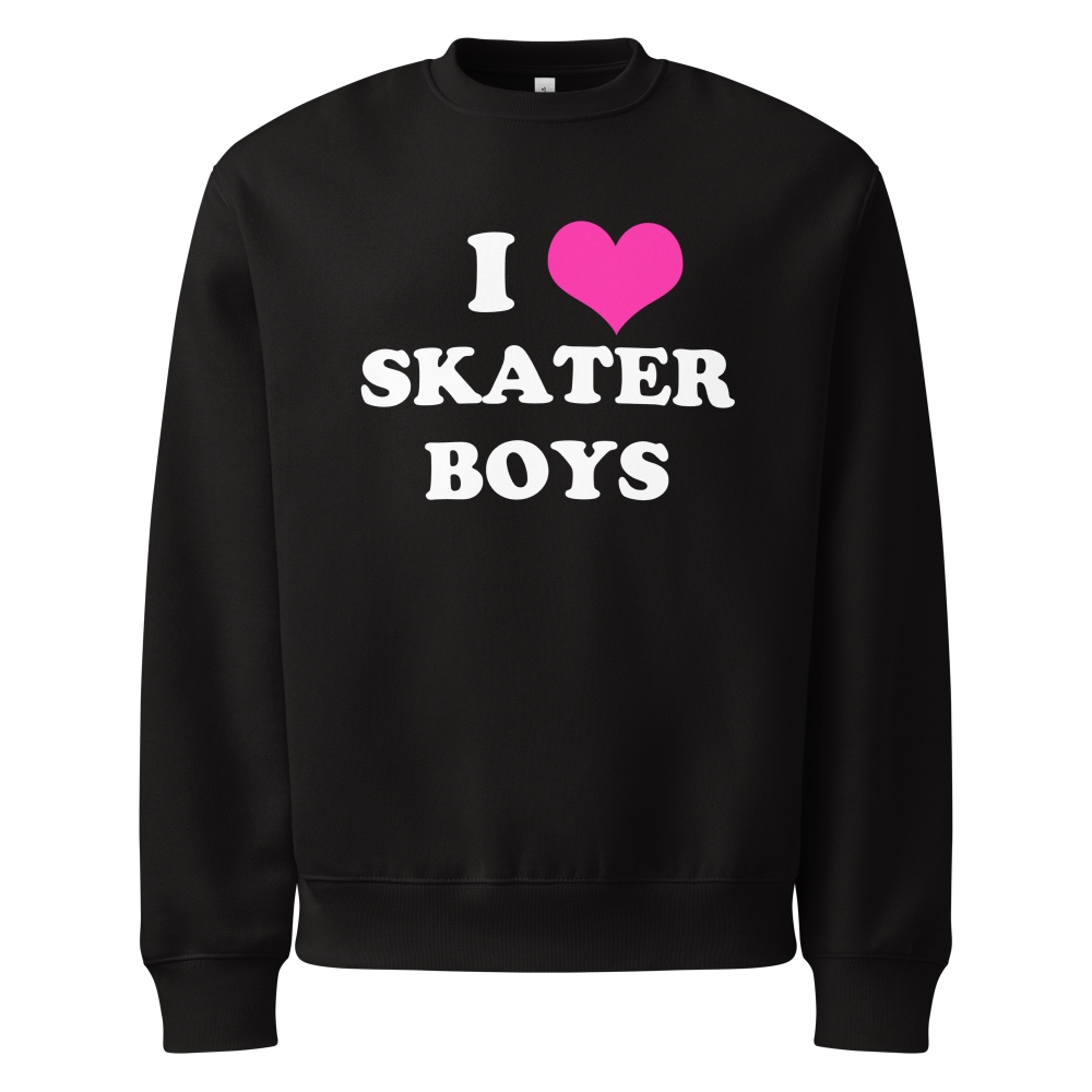 Oversized Heavyweight Sweatshirt - I Love Skater Boys