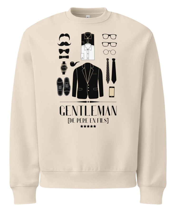 Oversized Heavyweight Sweatshirt - Gentleman [De Pere En Fils] Paris Luxury Elegance | Sweatshirt | Buy Online | GRAPHIC T-SHIRTS