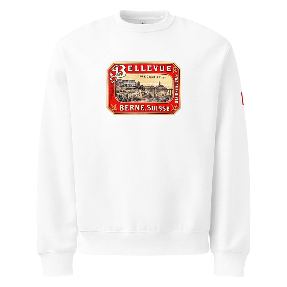 Oversized Heavyweight Sweatshirt - Bellevue Hotel Berne Switzerland Vintage — GRAPHIC T-SHIRTS