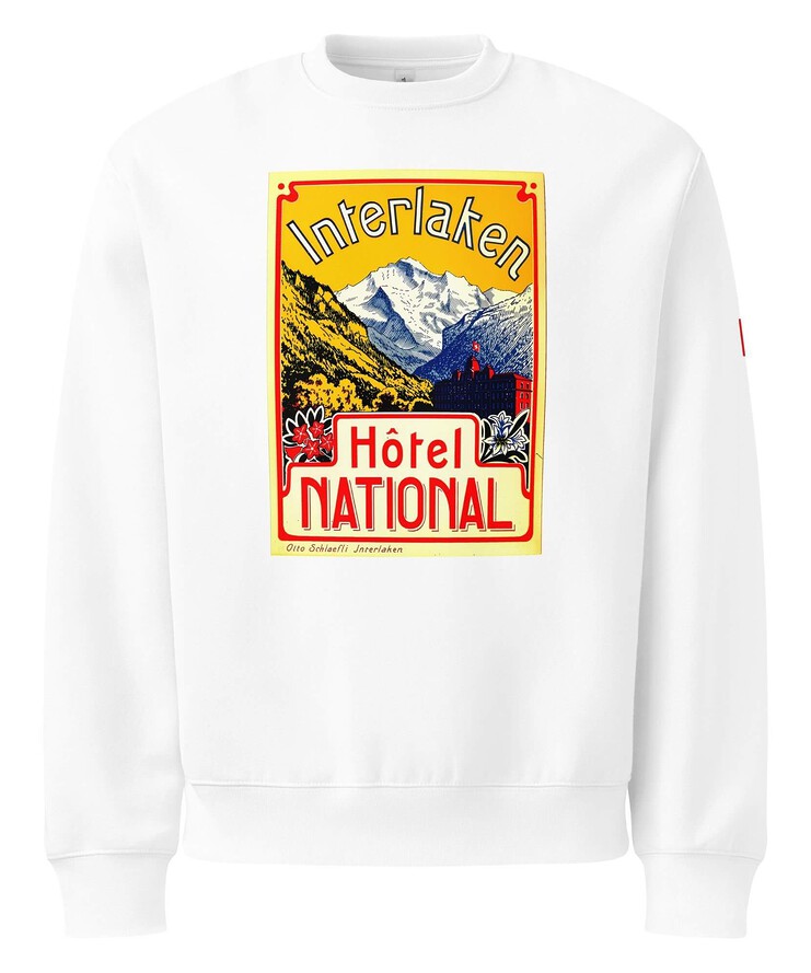 Oversized Heavyweight Sweatshirt - Hotel National Interlaken Switzerland Vintage | Sweatshirt | Buy Online | GRAPHIC T-SHIRTS