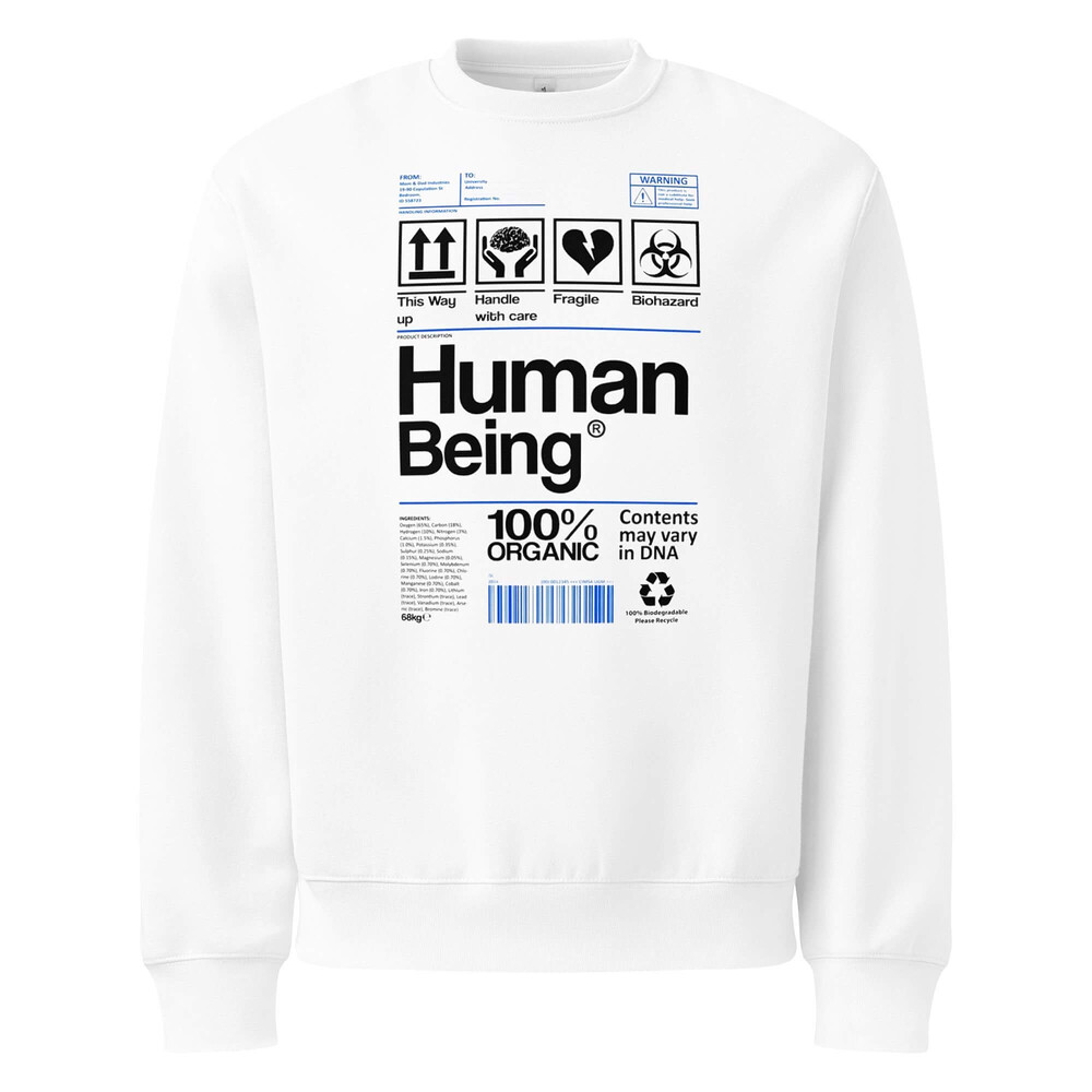 Oversized Heavyweight Sweatshirt - Human Being 100% Organic — GRAPHIC T-SHIRTS