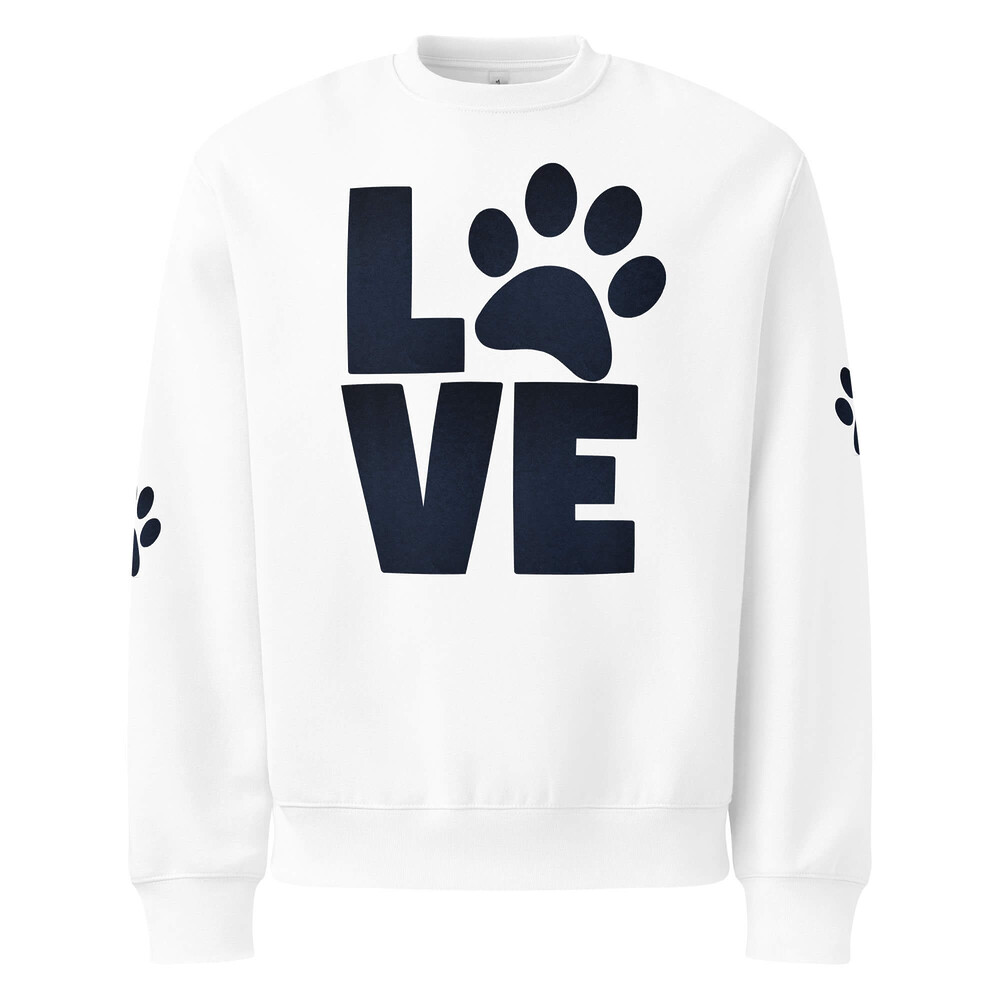 Oversized Heavyweight Sweatshirt - Love Animal Paws — GRAPHIC T-SHIRTS