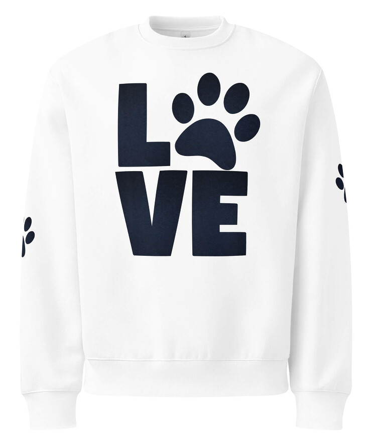 Oversized Heavyweight Sweatshirt - Love Animal Paws | Sweatshirt | Buy Online | GRAPHIC T-SHIRTS