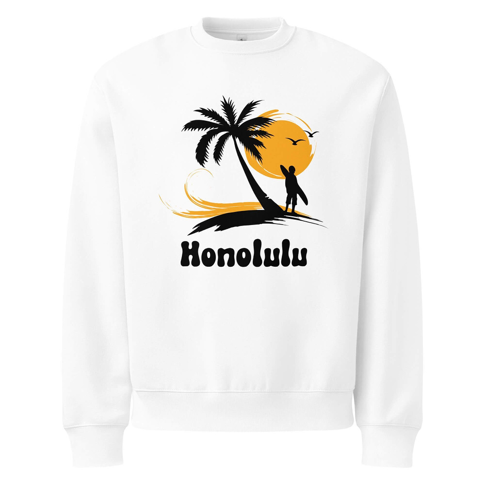 Oversized Heavyweight Sweatshirt - Honolulu Vintage Sunset Surfer — GRAPHIC T-SHIRTS