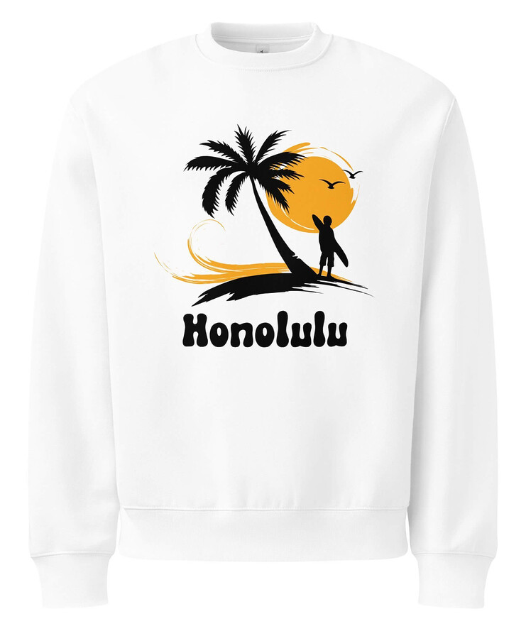 Oversized Heavyweight Sweatshirt - Honolulu Vintage Sunset Surfer | Sweatshirt | Buy Online | GRAPHIC T-SHIRTS