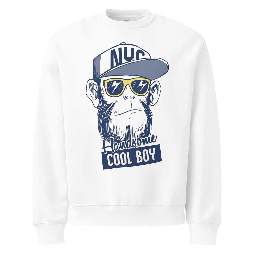 Oversized Heavyweight Sweatshirt - Handsome Cool Boy Gorilla NYC — GRAPHIC T-SHIRTS