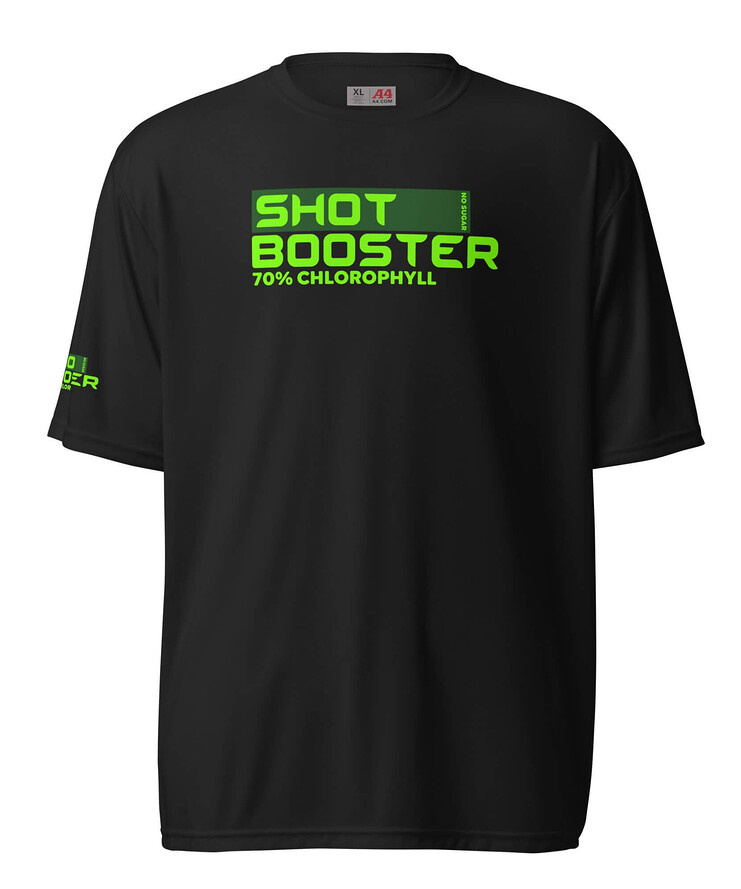 Unisex Performance Crew Neck T-Shirt - Shot Booster 70% Chlorophyll No Sugar | T-Shirt | Buy Online | GRAPHIC T-SHIRTS