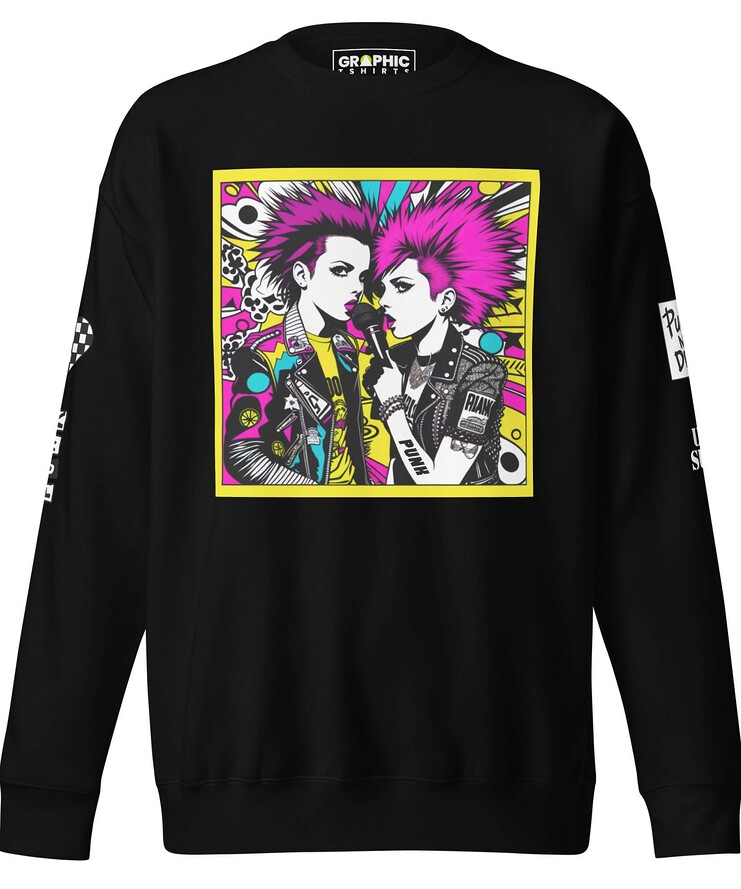 Unisex Premium Sweatshirt - Punk Pop Art Scene 19 | Sweatshirt | Buy Online | GRAPHIC T-SHIRTS