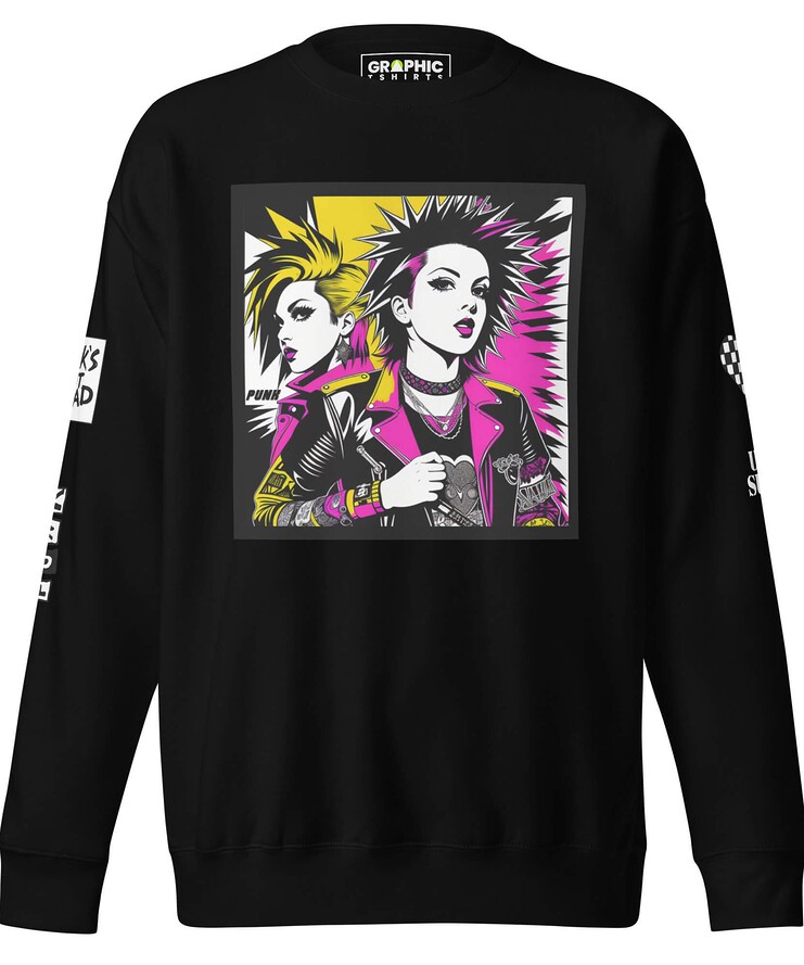 Unisex Premium Sweatshirt - Punk Pop Art Scene 18 | Sweatshirt | Buy Online | GRAPHIC T-SHIRTS