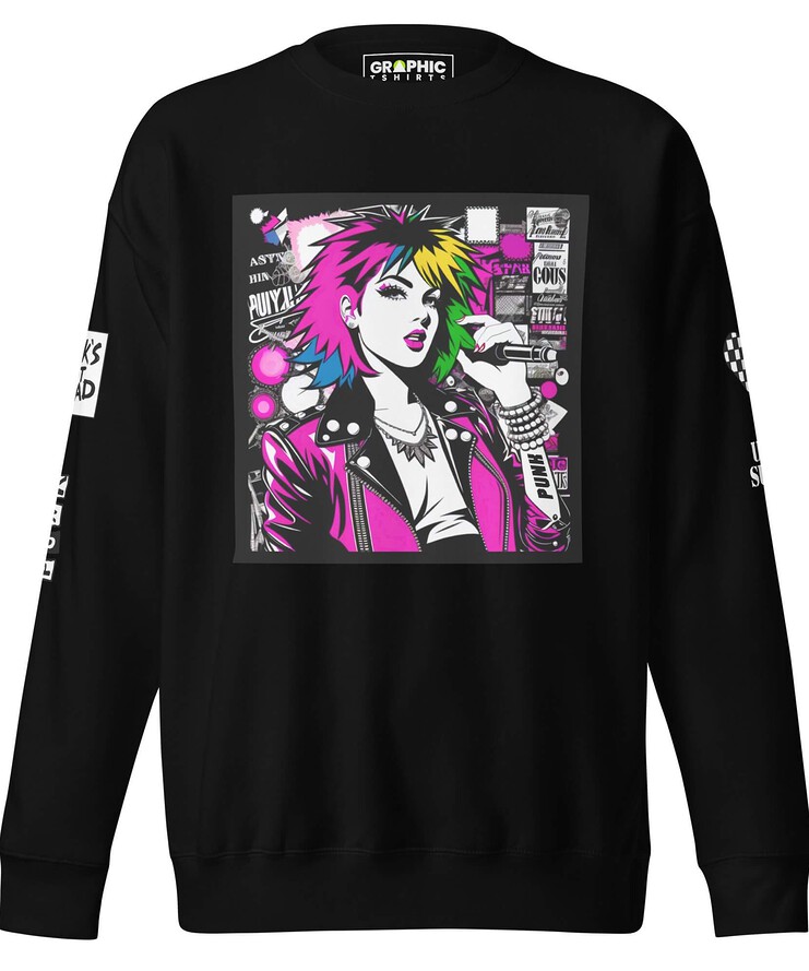 Unisex Premium Sweatshirt - Punk Pop Art Scene 17 | Sweatshirt | Buy Online | GRAPHIC T-SHIRTS