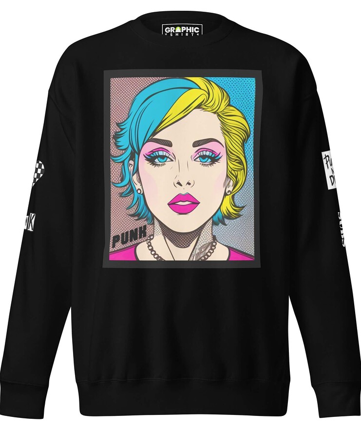 Unisex Premium Sweatshirt - Punk Pop Art Scene 14 | Sweatshirt | Buy Online | GRAPHIC T-SHIRTS