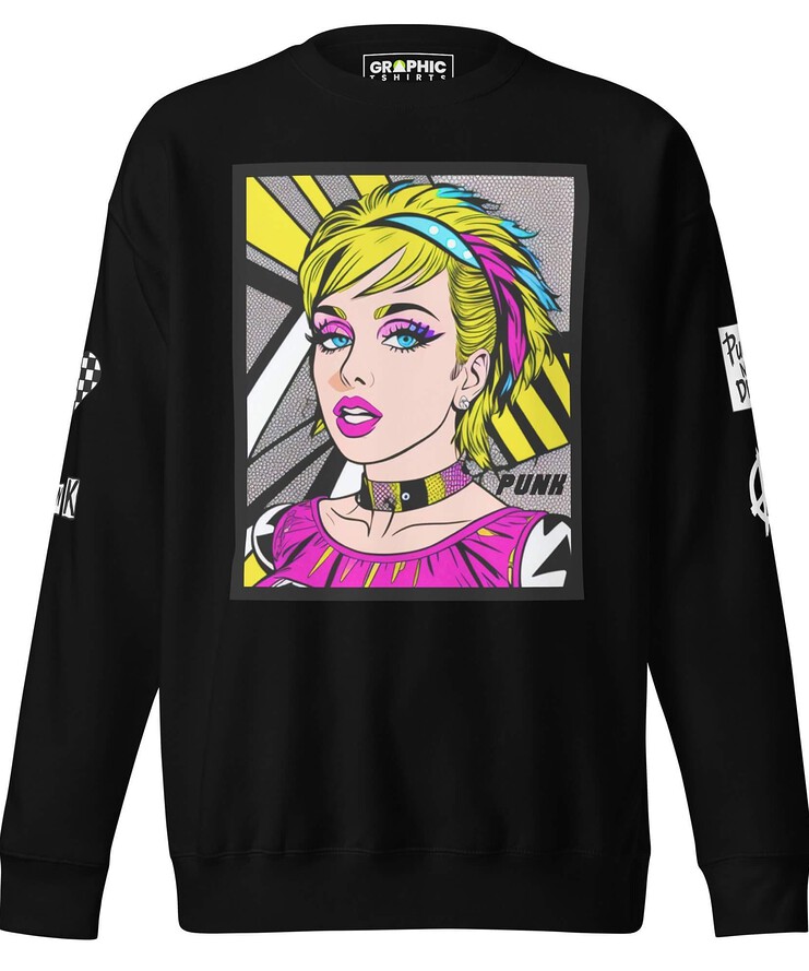 Unisex Premium Sweatshirt - Punk Pop Art Scene 11 | Sweatshirt | Buy Online | GRAPHIC T-SHIRTS