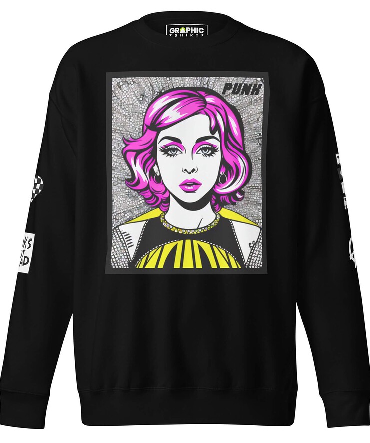 Unisex Premium Sweatshirt - Punk Pop Art Scene 8 | Sweatshirt | Buy Online | GRAPHIC T-SHIRTS
