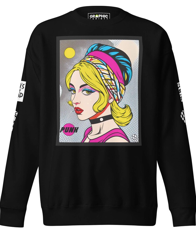 Unisex Premium Sweatshirt - Punk Pop Art Scene 7 | Sweatshirt | Buy Online | GRAPHIC T-SHIRTS
