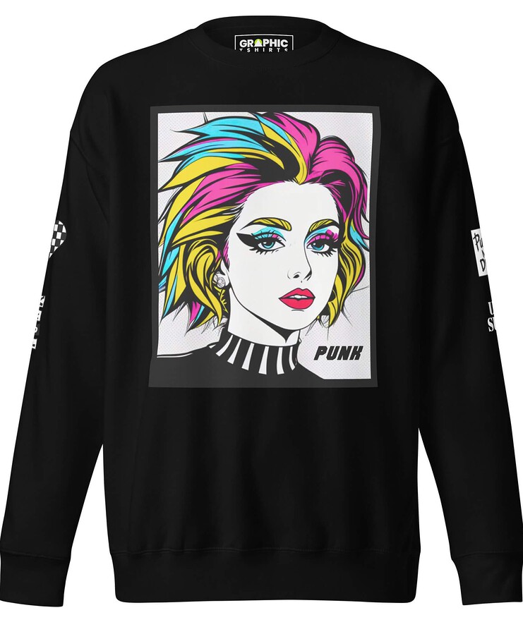 Unisex Premium Sweatshirt - Punk Pop Art Scene 1 | Sweatshirt | Buy Online | GRAPHIC T-SHIRTS