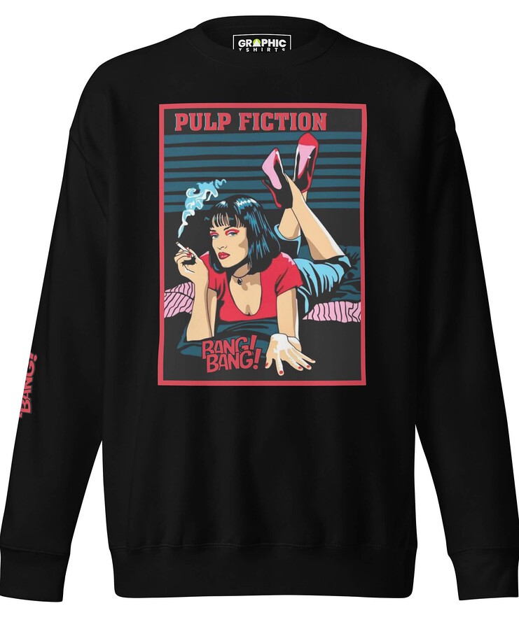 Unisex Premium Sweatshirt - Pulp Fiction Bang! Bang! 💥 | Sweatshirt | Buy Online | GRAPHIC T-SHIRTS