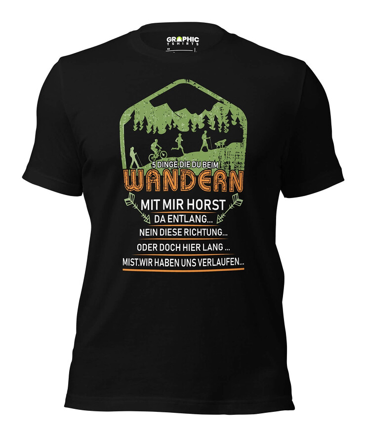 Unisex Staple T-Shirt - Wandern 5 Dinge Die Du Beim | T-Shirt | Buy Online | GRAPHIC T-SHIRTS