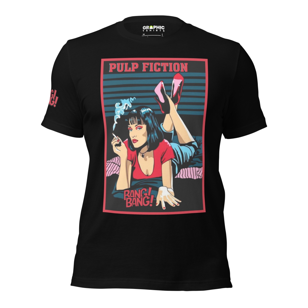 Unisex Crew Neck T-Shirt - Pulp Fiction Bang! Bang!