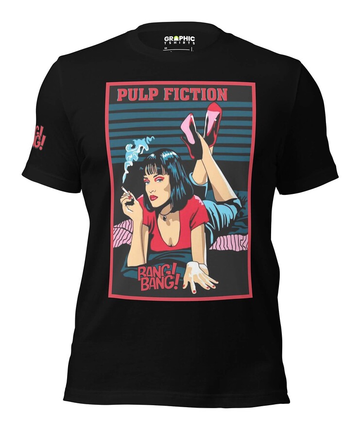 Unisex Crew Neck T-Shirt - Pulp Fiction Bang! Bang! 💥 | T-Shirt | Buy Online | GRAPHIC T-SHIRTS