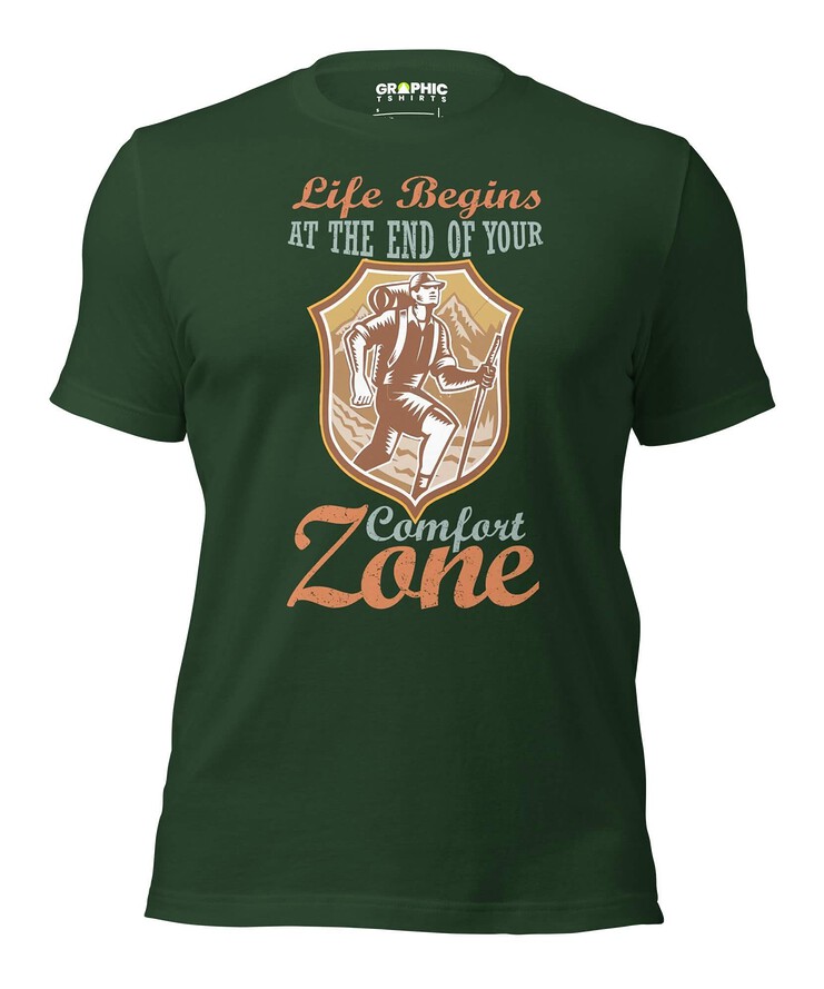 Unisex Staple T-Shirt - Life Begins At The End Of Your Comfort Zone | T-Shirt | Buy Online | GRAPHIC T-SHIRTS