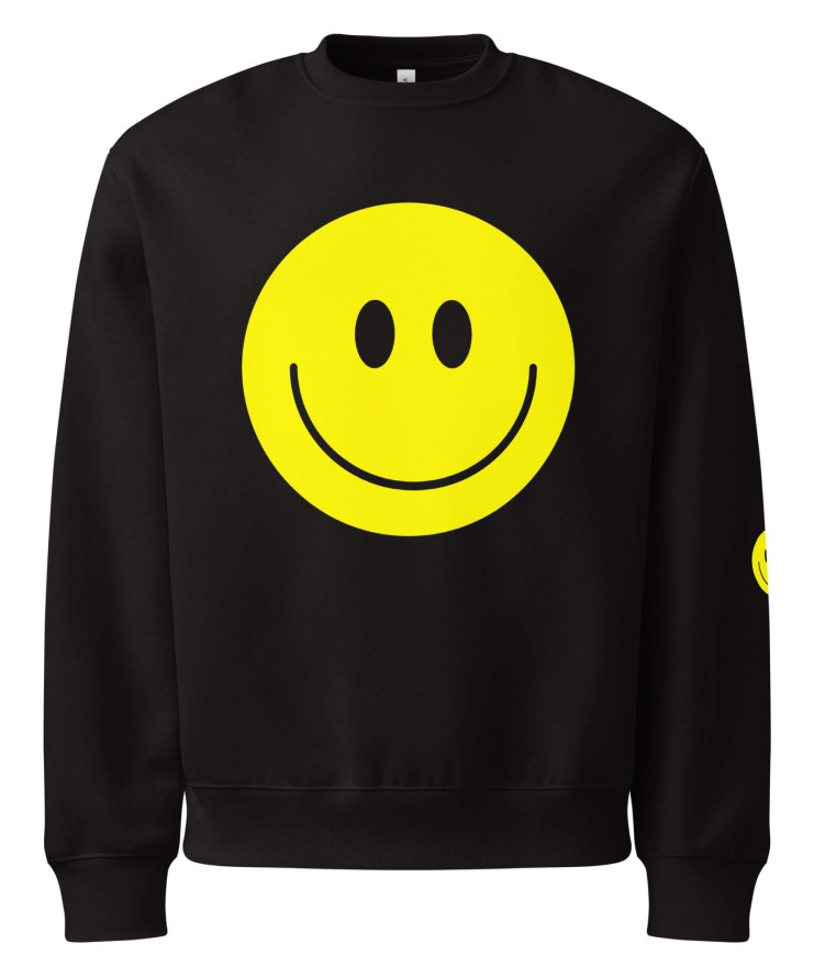 Oversized Heavyweight Sweatshirt - Happy Face | Sweatshirt | Buy Online | GRAPHIC T-SHIRTS